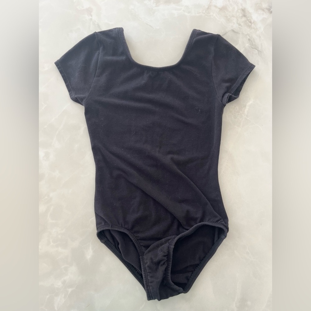 George Brand Black Short Sleeved Bodysuit Dance Ballet Gymnastics Leotard
